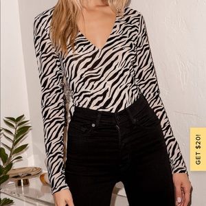Lulus zebra body suit size medium